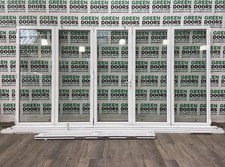 WIDE ALUMINIUM BIFOLDING DOORS BI-FOLDS EXTERNAL SLIDING ORIGIN EXTERNAL USED