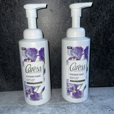 2 Lot Caress Botanicals Midnight Iris & Vanilla Bean Shower Foam 13.5 oz
