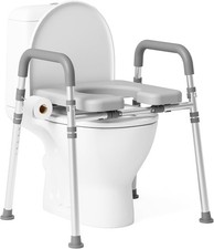 Toilet Seat Risers for Seniors, Raised Toilet Seat with Padded Handles 1777 