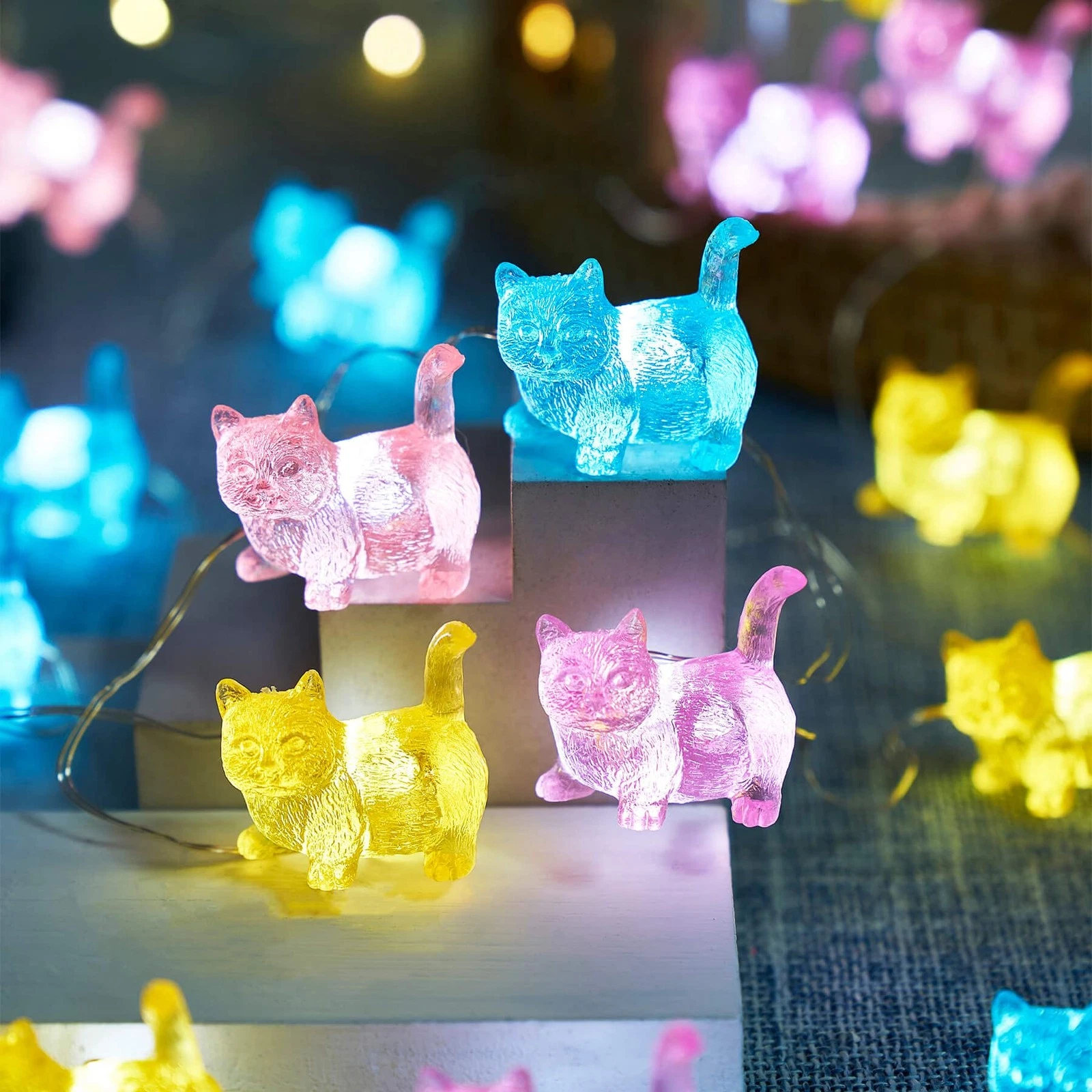 Belniak Cat Decorative Lights Pet Fairy String Cute Gifts Multicolor