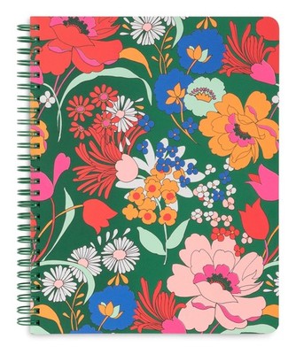 ban.do Green Floral Rough Draft Mini Spiral Notebook, 9'' x 7'' S, Superbloom