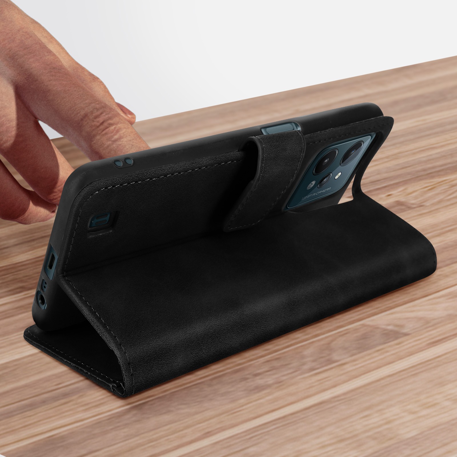 Étui C31 noir avec compartiments et support soft-touch pour smartphone - 4