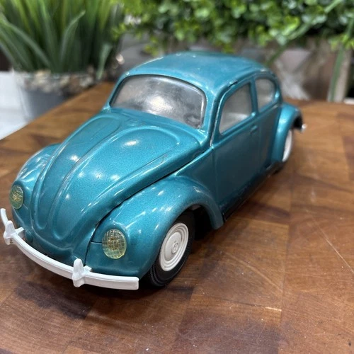 Vintage 1960's Mini Tonka Toys - Teal Green VW Volkswagen Beetle Car - Original