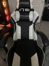 GTPLAYER Gaming Chair Leather, Ergonomic, Reclining, Armrests, Beige