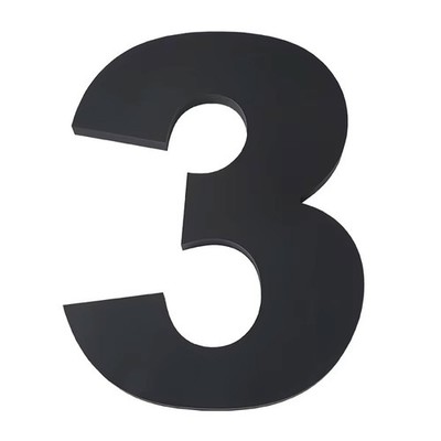 8 Inch House Numbers For Outside Black 3/8'' Thick Floating or Flush Mounting