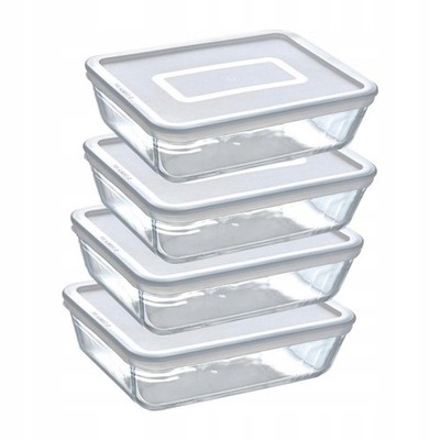 Pyrex Cook&Freeze Vorratsdosen mit Deckel 4x1,5 L Borosilikatglas