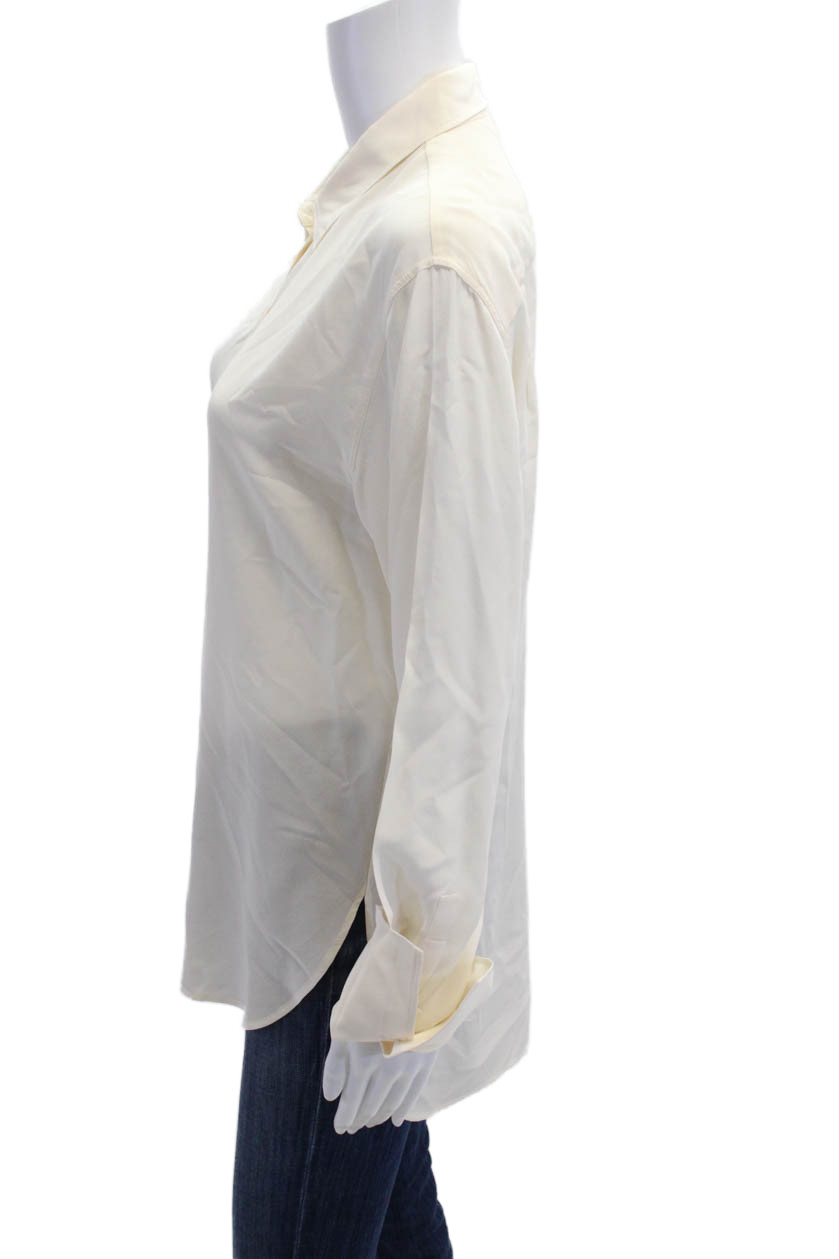 Joseph Womens Basic Collared Long Sleeve White Bu… - image 2