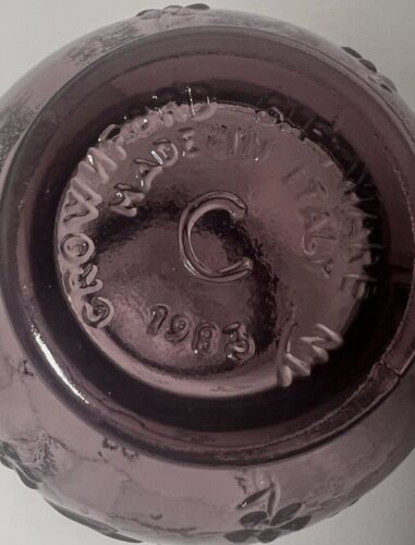 Vintage Crownford Giftware Italian Amethyst Glass Decanter Made In Italy 1983 - Picture 3 of 8