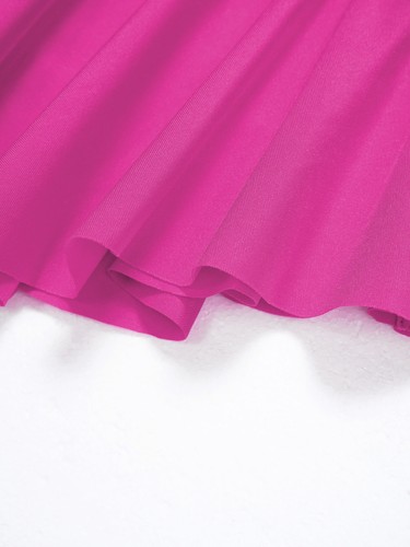 Figure Ice Skating Dress for Kids Girls Rhinestones Mesh Splice Skirted Leotard - Picture 30 of 46