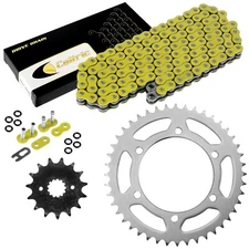 O-Ring Drive Chain & Sprockets Kit fits Kawasaki KL250 KLR250 1984-2005 Yellow