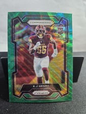 2023 Panini Prizm Rookies Green Wave K.J. Henry Rookie Washington Commanders