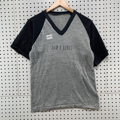 Vintage 70s Russell Athletic Shirt Gray Black V Neck SAM & HENRY