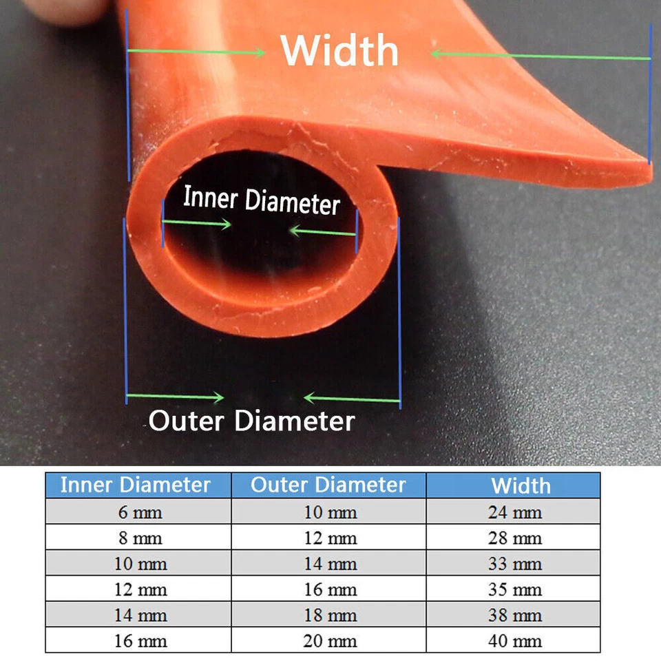 Silikon Gummi P Profil Backofen Herd Türdichtungen Dichtband Streifen Ersetzen - Bild 2 von 4