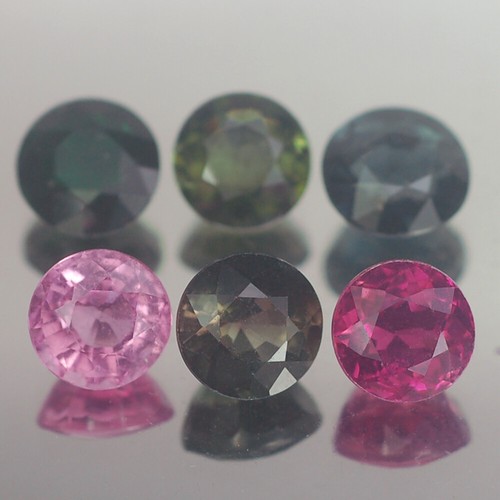 3.68CT GORGEOUS VVS 6PCS FANCY COLOR ROUND TOURMALINE NATURAL - Picture 2 of 3