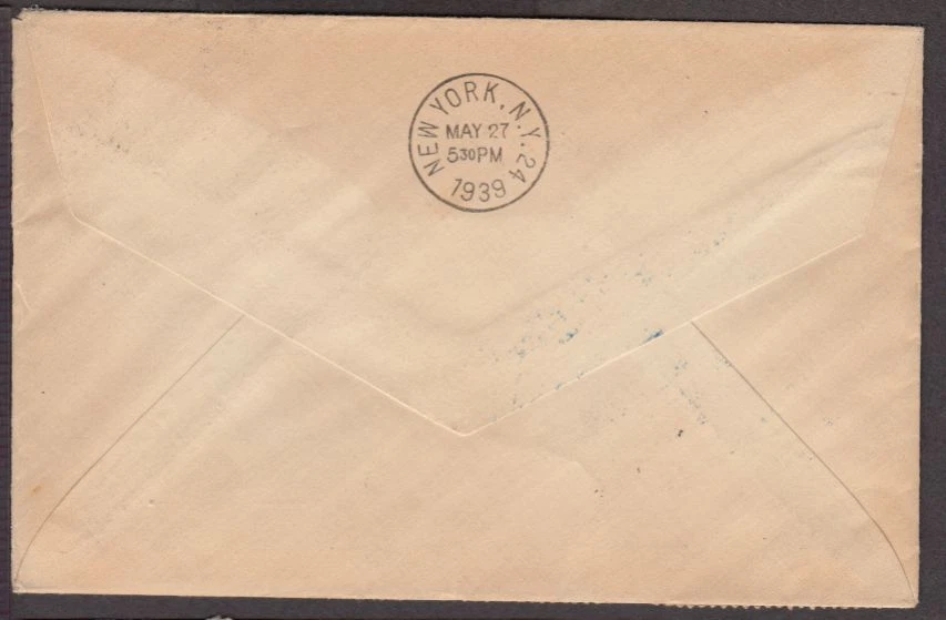 Primer vuelo FAM 18-5 1939 Lisboa - Estados Unidos tipo F18c caché azul (C1 Foto 2 de 2