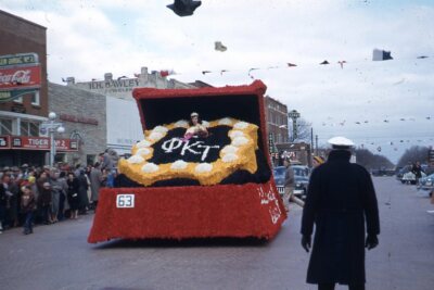 35mm Slide 1950s Red Border Kodachrome Parade Float Phi Kappa Tau