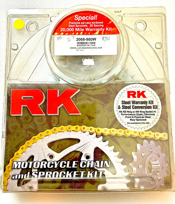 RK Chain & Sprocket Kit Kawasaki ZX6R/ZZR600 #2068-980W | eBay
