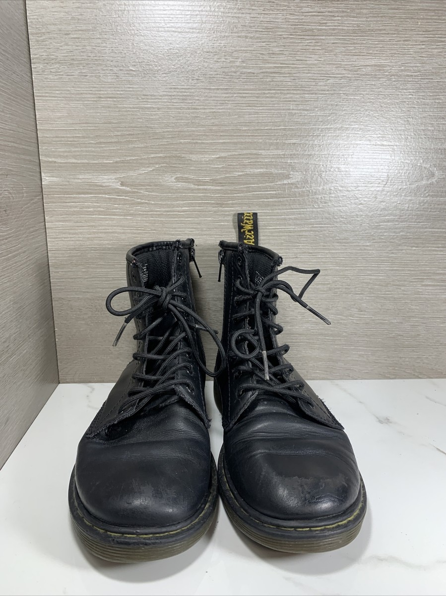 Doc Martens Boots Size 4 US M -Lace Up Side Zip‎ Air Wair Dr. Martens AirWair Industrial Steel Toe Brown Boots Side  main image 2