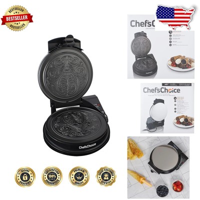 Compact KrumKake Maker - Nonstick Surface with Easy Roll Cone & Recipes Included