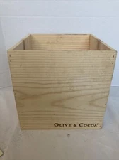 Olive & Cocoa Wood Box  Square No Lid