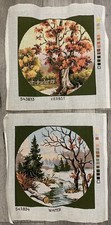 FALL AND WINTER 2 SCENIC NEEDLEPOINT CANVASES