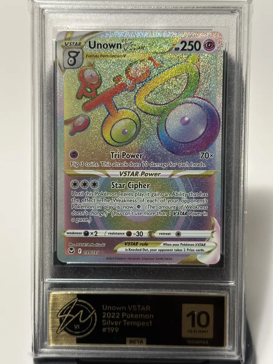 Unown VSTAR 066/195 Ultra Rare Gold Foil🔥Fan Art💥 NM