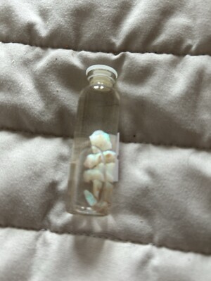 2.5 in. Vial Of Iridescent Opal Pieces In Liquid With Stopper - Beautiful Effect