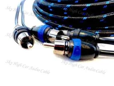 Sky High Car Audio 2 Channel 18 ft RCA Cables Triple Shield Nylon Coated 18' 
