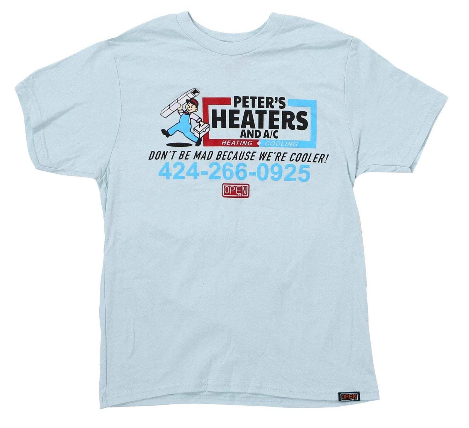 Открытая мужская футболка 925 Peters Heaters REVERSED Blue Унисекс