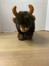 Bison Stuffed Animal Toy Plush Buffalo K M International Realistic 8  By 10  