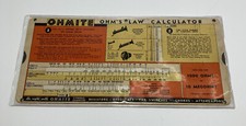 Vintage 1940 OHMITE Slide Rule Calculator Parallel Resistance Ohm's Law Tool