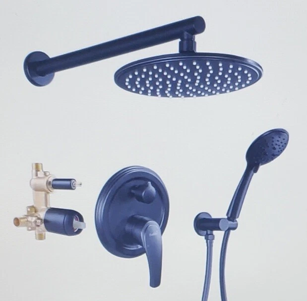 Boyel Living Dual Shower Heads with Valve in Matte Black SMD-88040B