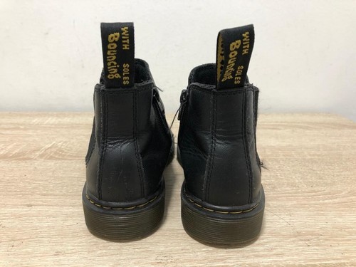 DR MARTENS GIRLS BLACK LEATHER SIDE ZIP UP ANKLE BOOT UK SIZE 13 EUR 32 - Picture 3 of 8