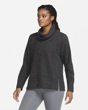 Sz Small Nike Women  s Therma-FIT Cowl Neck Pullover Sweatshirt Black DA1462-032