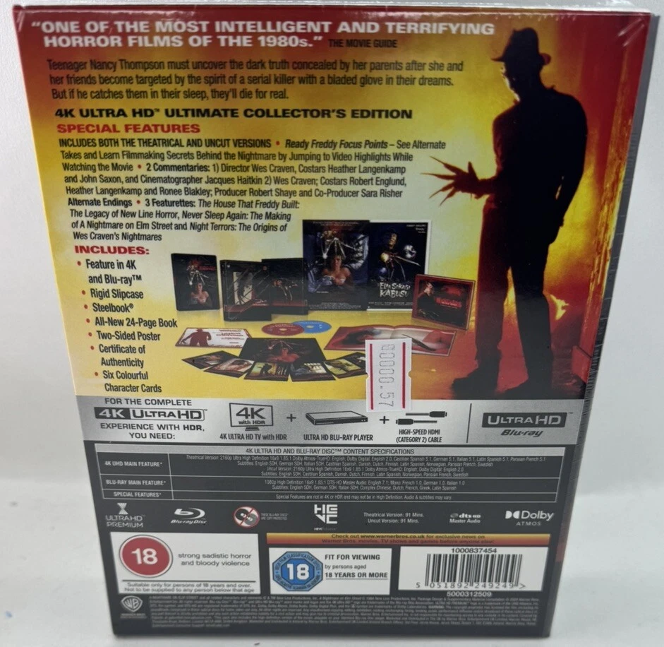 A Nightmare On Elm Street Steelbook Collectors Edition - New 4K UHD Box Set - Image 2 of 2