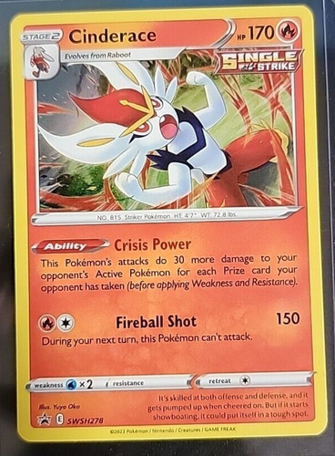 Pokemon SWSH Black Star Promo COSMOS HOLO Cinderace SWSH278 - LP #SWSH278