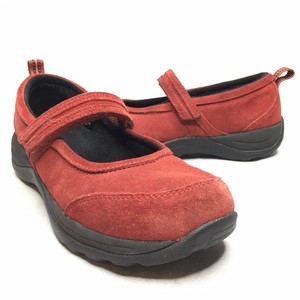 red suede mary jane shoes