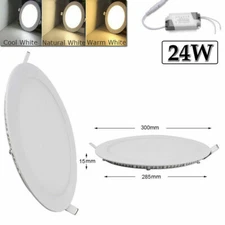 20X LED Recessed Ceiling Panel Down Lights Lamp Fixtures 6W 9W 12W 15W 18W 24W
