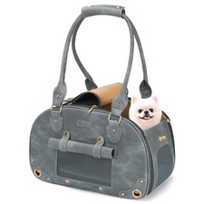 PetsHome Dog Carrier Purse, Pet Bag Bling Waterproof Premium Leather Pet Trav...