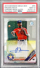 2019 Bowman Chrome Prospects Mega Box Freudis Nova RC PSA 9 Auto 10 Astros