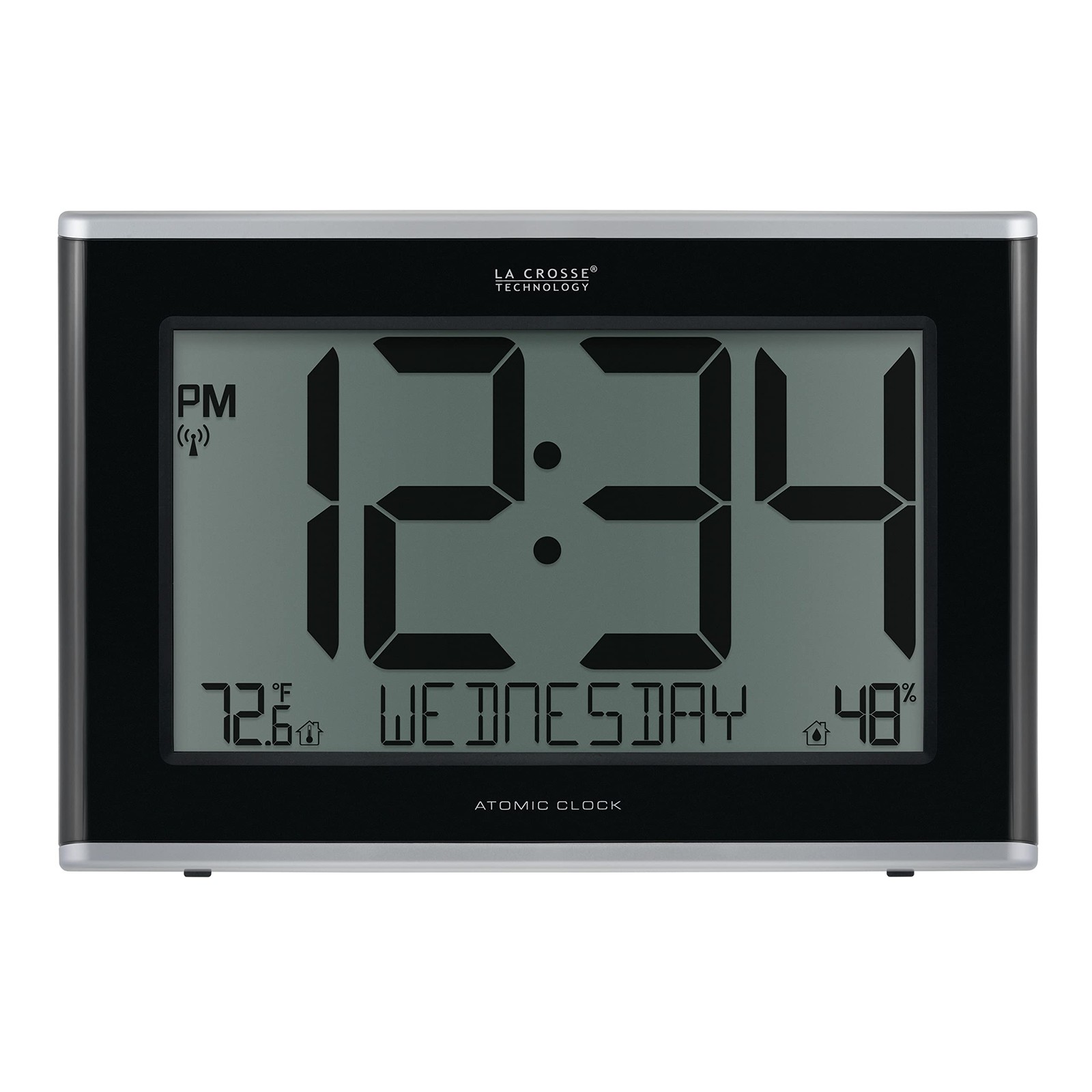 513-05867-INT Extra-Large Atomic Digital Clock with Indoor Temp & Humidity Display