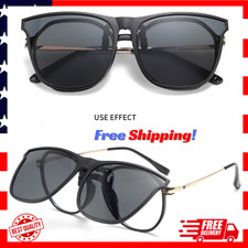 Polarized Clip On Flip Up Sunglasses Over Prescription Glasses UV400 Protection