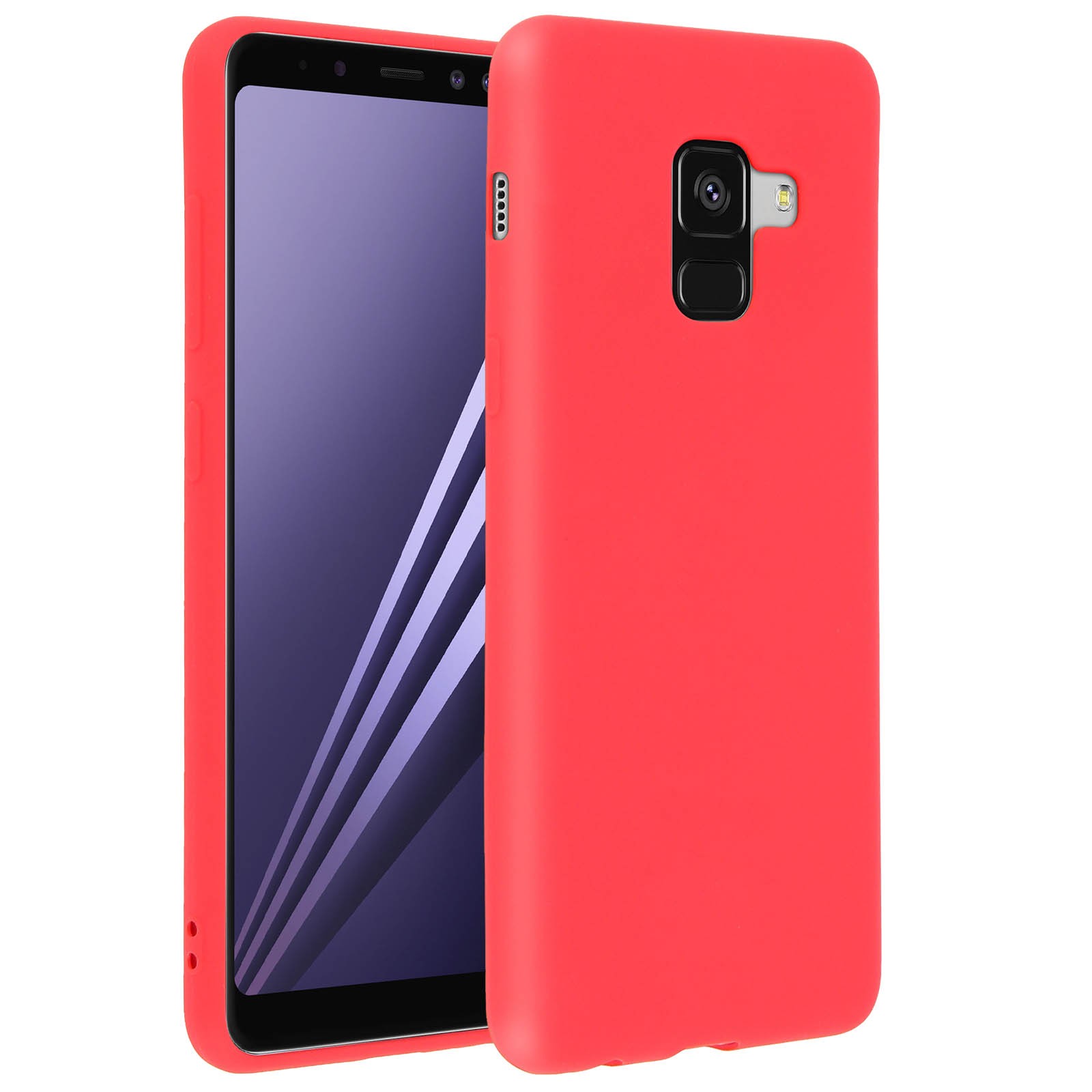 Coque silicone TPU rouge Forcell Soft Touch pour smartphone Samsung Galaxy A8