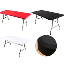 Mantel Rectangular con Borde Elástico para Mesas Plegables Fácil Mantenimiento