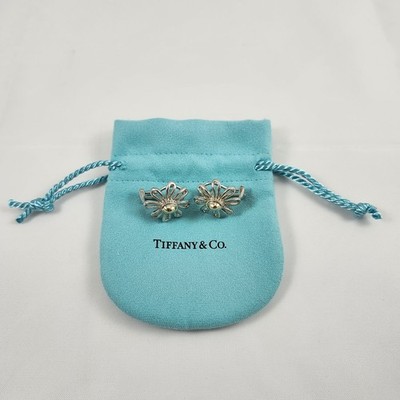 Tiffany & Co Paloma Picasso große Gänseblümchen Ohrringe 925 & 18K Omega mit Etui