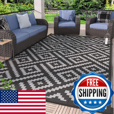 Genimo Outdoor Rug For Patio Clearance5X8 Waterproof Matreversible Plastic