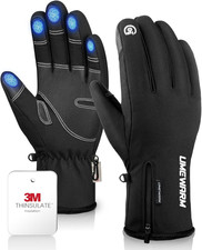 -10℉ Waterproof Winter Gloves Men, Touchscreen Fingers Snow Ski Gloves Women, 5-