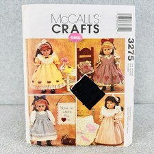 McCalls 3275 Clothes and Craft Projects for 18" Doll Nightgown Dress Pattern