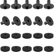 20 PCS Black Cymbal Stand Sleeves and Felts Set, 10 Pieces round Soft Standard S