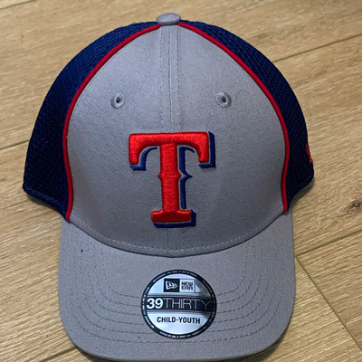 New Era 39THIRTY Texas Rangers MLB Baseball Youth Fitted Cap Gray/Blue/Red